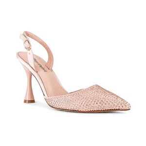 Jeffrey Campbell Rose Gold Crystal-Embellished Slingback Pump